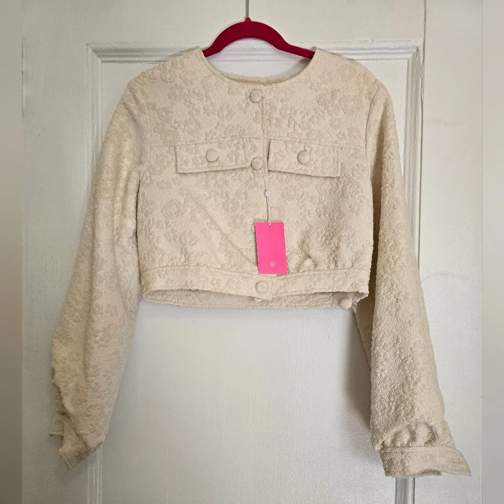 NEW Amanda Uprichard - Off-white Bello Jacket in Muslin | Size Medium - Picture 6 of 16